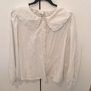A new day Peter Pan collar stripe shirt XXL